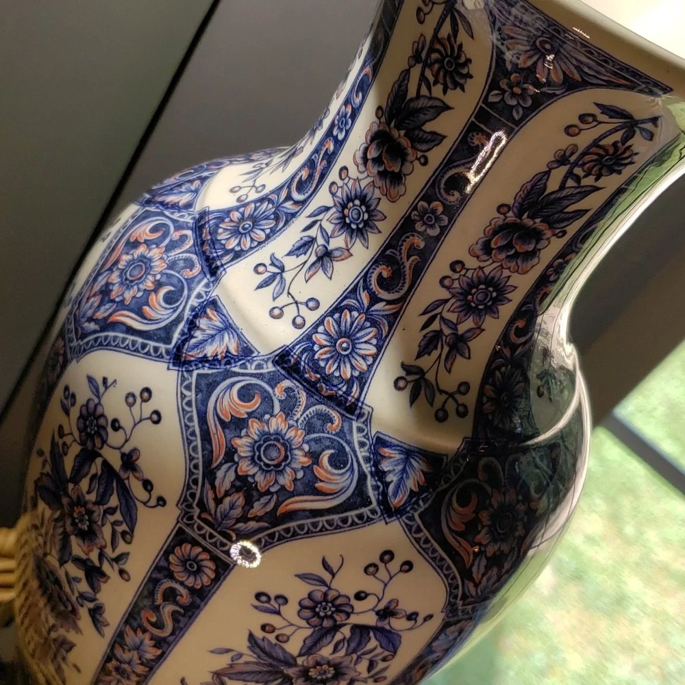 Art Elaboration vase 12in blue and white home Decor